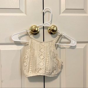 Xhilaration Cream Crochet Bikini Top
